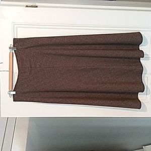 Brown and Red Plaid Midi Skirt